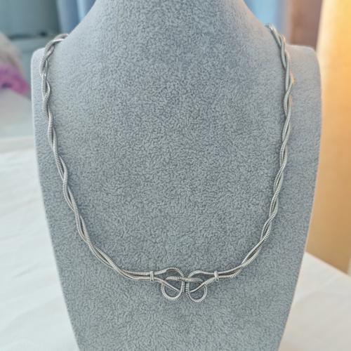 Stainless Steel Chain Necklace 304 Stainless Steel silver color plated fashion jewelry silver color Sold By PC