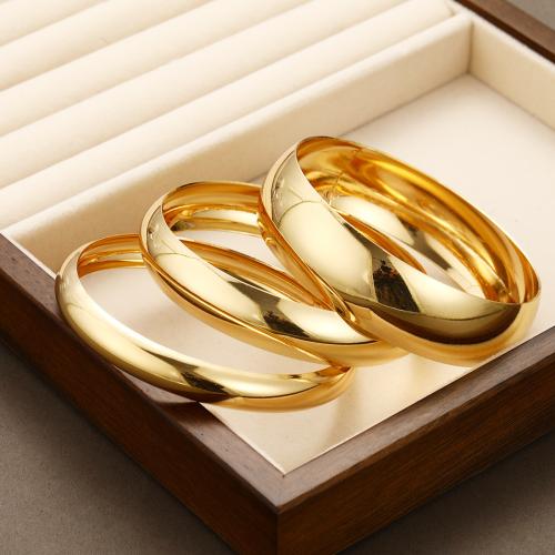 Cink ötvözet Bangle Jewelry, galvanizált, három darab & divat ékszerek & a nő, arany, Diameter :7cm, Által értékesített Set