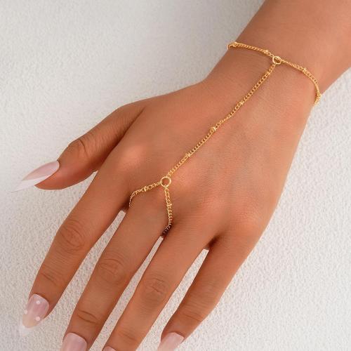 Gothic Armband Ring, Messing, met Ijzer, plated, mode sieraden & voor vrouw, gouden, Verkocht door PC