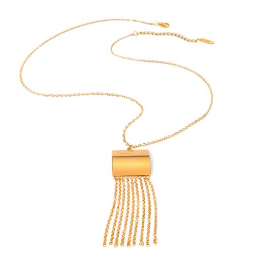 Collana in acciaio inossidabile, 304 acciaio inox, with 5cm extender chain, Placcato oro 18K, gioielli di moda & per la donna, Lunghezza 50 cm, Venduto da PC
