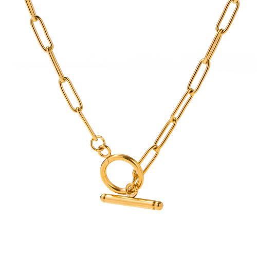 Stainless Steel Chain halskæde, 304 rustfrit stål, 18K forgyldt, mode smykker & for kvinde, Længde Ca. 51-60 cm, Solgt af PC