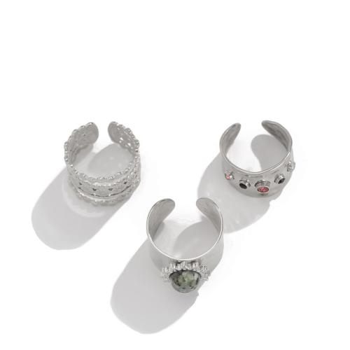 Zink legering Ring Sæt, Zinc Alloy, med Syntetisk ædelsten, forgyldt, mode smykker & for kvinde & med rhinestone, flere farver til valg, Solgt af sæt