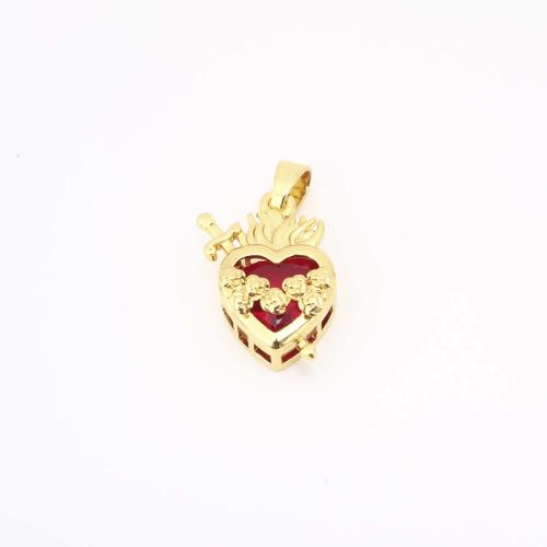 Kubni cirkonij Micro Pave Brass Privjesak, Mesing, zlatna boja pozlaćen, možete DIY & micro utrti kubni cirkonij, Prodano By PC
