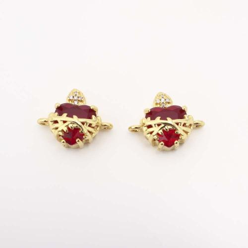 Цирконий Micro Pave латунь подвеска, Латунь, плакирован золотом, DIY & инкрустированное микро кубического циркония, продается PC