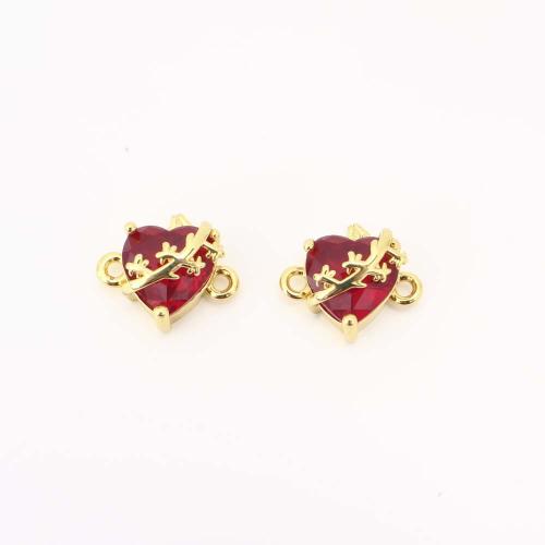 Цирконий Micro Pave латунь подвеска, Латунь, плакирован золотом, DIY & инкрустированное микро кубического циркония, продается PC