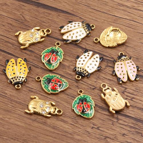 Nerezová ocel zvířat Přívěsky, 304 Stainless Steel, barva pozlacený, DIY & smalt, více barev na výběr, 10PC/Bag, Prodáno By Bag