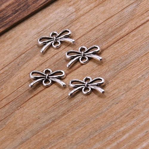 Bowknot zinklegeringskontakt, Zink Alloy, silver pläterad, DIY & 1/1 slinga, silver, 100PC/Bag, Säljs av Bag