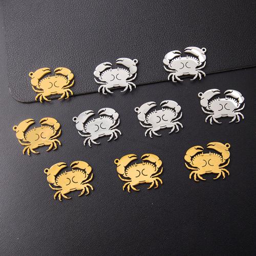 Stainless Steel Animal Pendants 304 Stainless Steel Crab plated DIY Sold By Bag