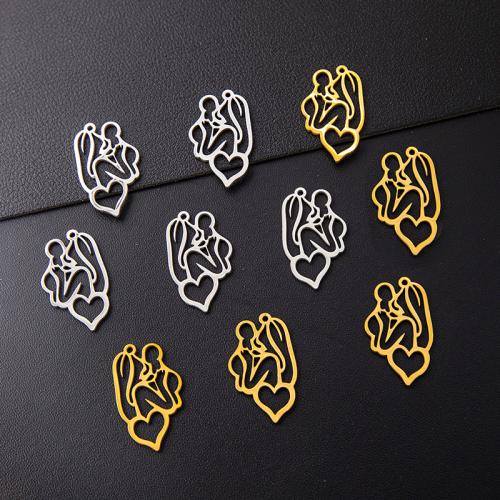 Edelstahl Schmuck Anhänger, 304 Edelstahl, Mutter-und Baby, plattiert, DIY, keine, 10PCs/Tasche, verkauft von Tasche