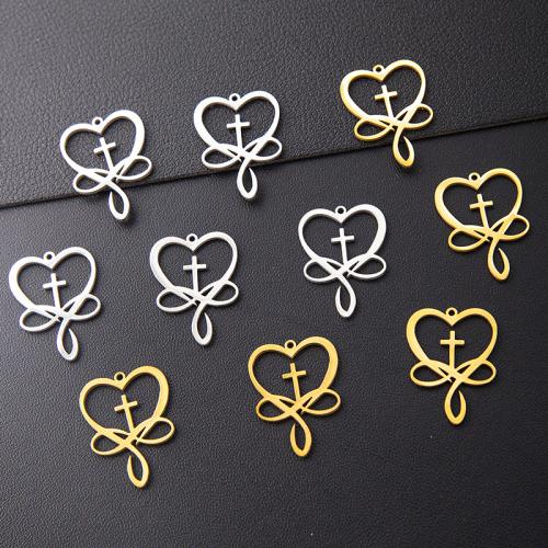 Stainless Steel Heart Pendants 304 Stainless Steel plated DIY Sold By Bag