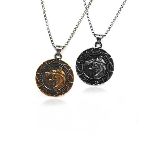 Pendentifs en titane, Acier titane, loup, poli, Vintage & DIY, plus de couleurs à choisir, 38x45mm, Vendu par PC