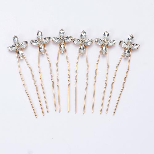 Morsiamen hiukset Pins, Sinkkiseos, kanssa Tekojalokivi, käsintehty, muoti korut & naiselle, enemmän värejä valinta, 100x25x5mm, Myymät PC