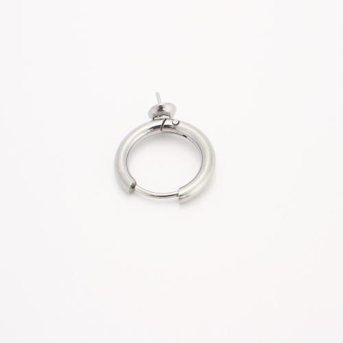 Stainless Steel Hoop naušnica Komponenta, 304 nehrđajućeg čelika, možete DIY, izvorna boja, 17x2.50mm, Prodano By PC