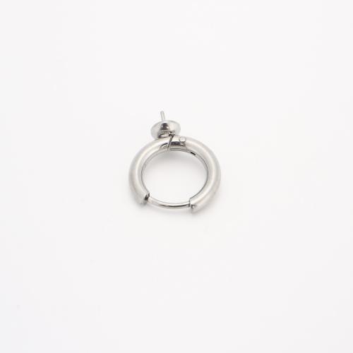 Stainless Steel Hoop naušnica Komponenta, 304 nehrđajućeg čelika, možete DIY, izvorna boja, 15x2.50mm, Prodano By PC