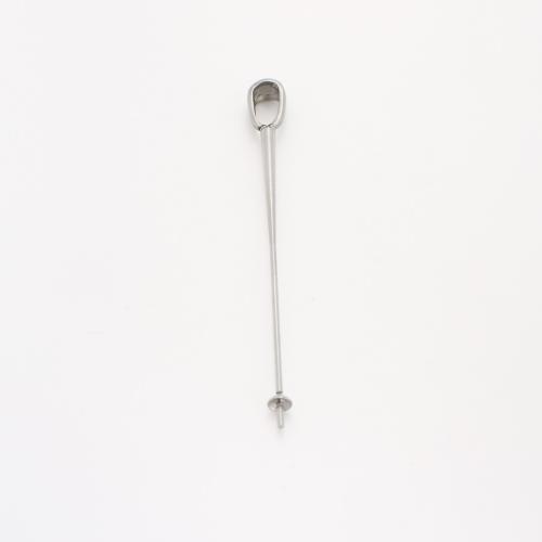 Nerezová ocel Přívěsek Nastavení, 304 Stainless Steel, DIY, Původní barva, 53x3x2mm, Prodáno By PC