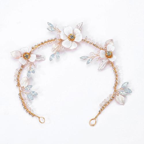 Bridal Hair Wreath Zinc Alloy with brass wire & Crystal & Rhinestone handmade fashion jewelry & for woman golden Sold By PC