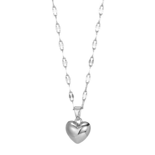 Zinc Alloy Jewelry Necklace with 5cm extender chain Heart handmade fashion jewelry & for woman Length Approx 40 cm Sold By PC