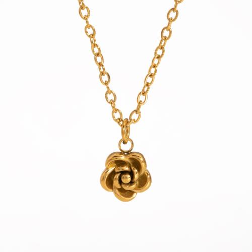 Fashion Stainless Steel Jewelry Sets 304 Stainless Steel Flower real gold plated fashion jewelry & for woman Sold By PC