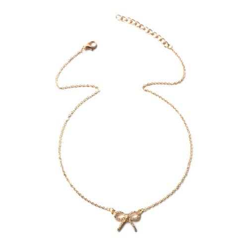 Zinc Alloy Jewelry Necklace plated fashion jewelry & for woman & with rhinestone Sold By PC