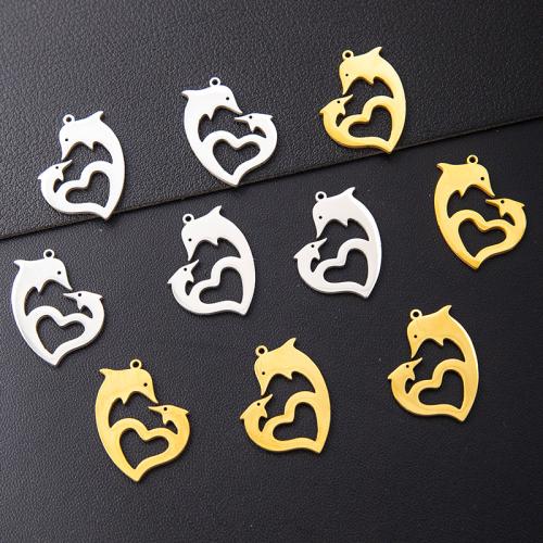 Roestvrijstaal Hart Hangers, 304 roestvrij staal, plated, DIY, meer kleuren voor de keuze, 10pC's/Bag, Verkocht door Bag