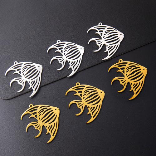 Roestvrij staal Animal Hangers, 304 roestvrij staal, Vis, plated, DIY, meer kleuren voor de keuze, 10pC's/Bag, Verkocht door Bag