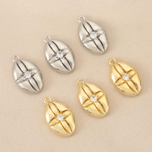 Cubic Zirconia Micro Pave Brass Pendant plated DIY & micro pave cubic zirconia nickel lead & cadmium free Sold By Bag