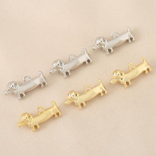 Brass Jewelry Pendants Dog plated DIY nickel lead & cadmium free Sold By Bag
