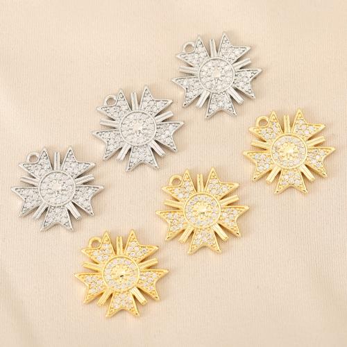 Cubic Zirconia Micro Pave Brass Pendant plated DIY & micro pave cubic zirconia nickel lead & cadmium free Sold By Bag