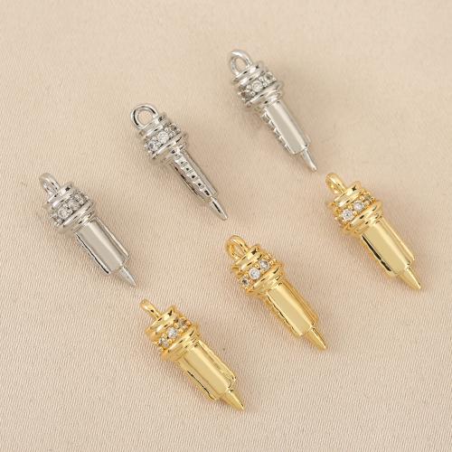 Cirkónia mikro Pave Sárgaréz Medál, Kúpos, galvanizált, DIY & mikro egyengetni cirkónia, több színt a választás, nikkel, ólom és kadmium mentes, 10PC-k/Bag, Által értékesített Bag