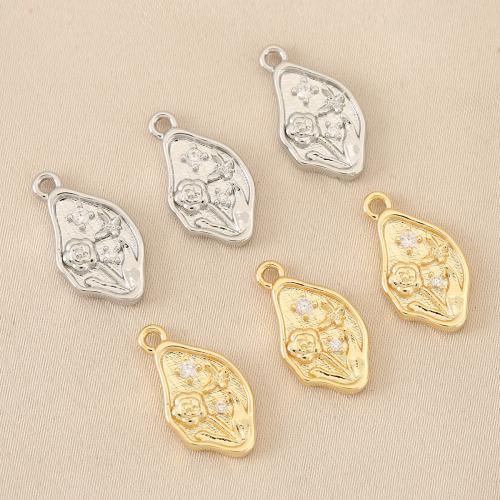 Messing hanger met micro-paved kubieke zirconia's, plated, DIY & micro pave zirconia, meer kleuren voor de keuze, nikkel, lood en cadmium vrij, 10pC's/Bag, Verkocht door Bag