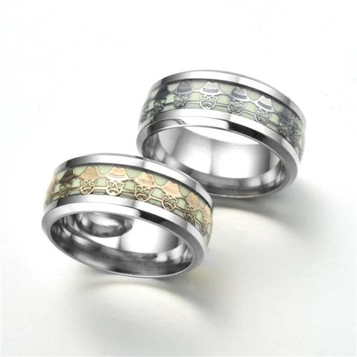 304 rostfritt stål Finger Ring, plated, Unisex & olika storlek för val & luminated, fler färger för val, Storlek:6-13, Säljs av PC