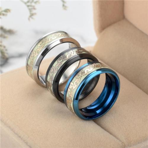304 rostfritt stål Finger Ring, Draken, plated, Unisex & olika storlek för val & luminated, fler färger för val, Storlek:6-13, Säljs av PC