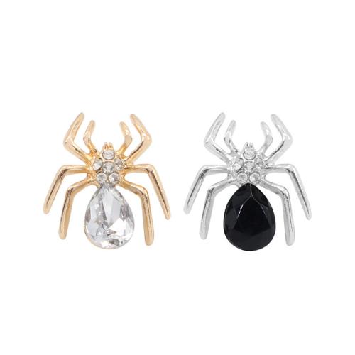 Spille in lega di zinco, lega in zinco, Ragno, placcato, unisex & con strass, nessuno, 20x20mm, Venduto da PC