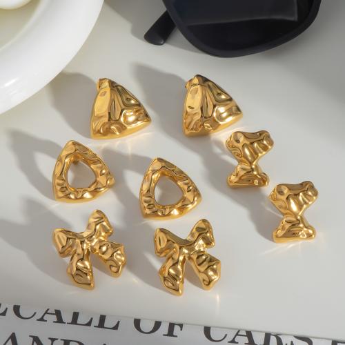Roestvrij staal Stud Earrings, 304 roestvrij staal, mode sieraden, gouden, Verkocht door pair