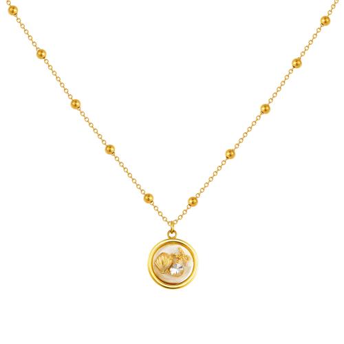 Collana in acciaio inossidabile, 304 acciaio inox, with resina, placcato, gioielli di moda & per la donna, dorato, Venduto da PC
