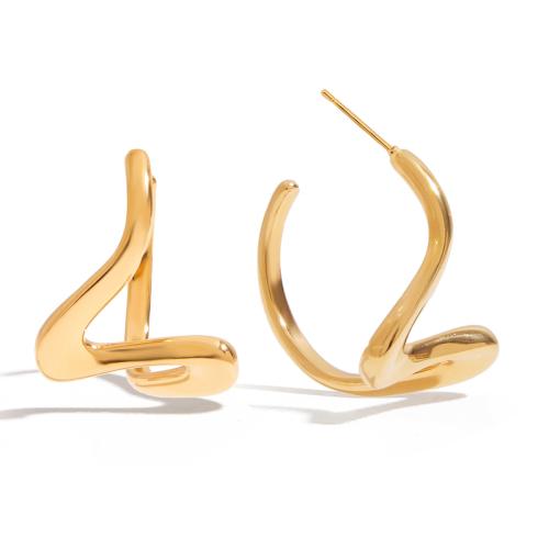 Roestvrij staal Stud Earrings, 304 roestvrij staal, plated, mode sieraden & voor vrouw, gouden, Verkocht door pair