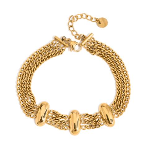 Jewelry Cruach dhosmálta Bracelet, 304 Cruach dhosmálta, 18K ór plátáilte, jewelry faisin & do bhean, Díolta De réir PC
