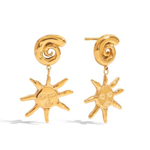 Nerezová ocel Drop náušnice, 304 Stainless Steel, módní šperky & pro ženy & dutý, zlatý, Prodáno By Pair