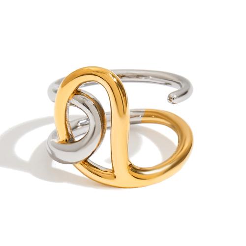 Vinger Ring in edelstaal, 304 roestvrij staal, plated, verschillende grootte voor keus & voor vrouw & two tone & hol, Verkocht door PC