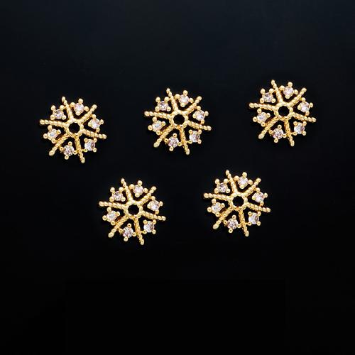 Messing Bead Cap, 18K forgyldt, du kan DIY & forskellige stilarter for valg & Micro Pave cubic zirconia, Solgt af PC