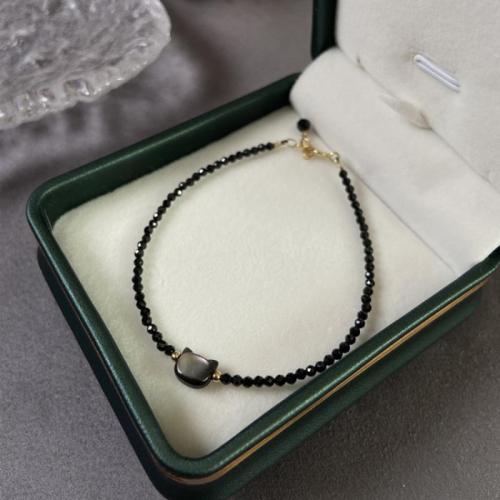 Gemstone karkötő, SPINELL, galvanizált, divat ékszerek, kevert színek, Length17.5cm+5cm, Által értékesített PC