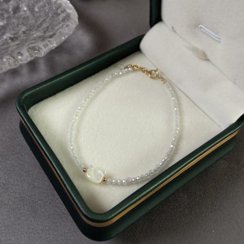 Gemstone karkötő, SPINELL, galvanizált, divat ékszerek, kevert színek, Length17.5cm+5cm, Által értékesített PC