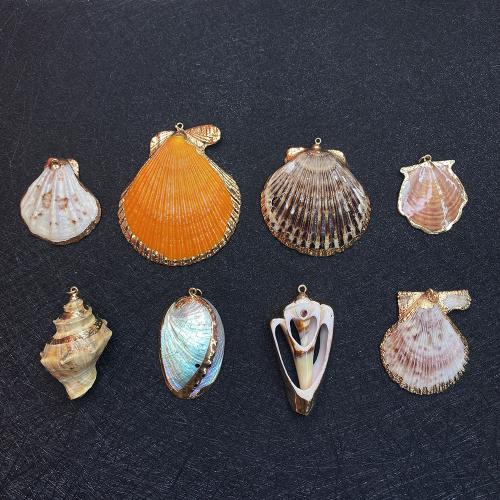 Shell Hangers, Schelp, Schelp, plated, DIY, meer kleuren voor de keuze, Verkocht door PC