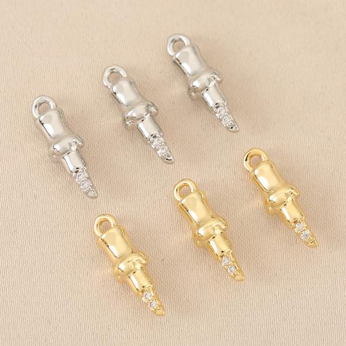 Cirkónia mikro Pave Sárgaréz Medál, Krimpelö fogó, galvanizált, DIY & mikro egyengetni cirkónia, több színt a választás, nikkel, ólom és kadmium mentes, 10PC-k/Bag, Által értékesített Bag