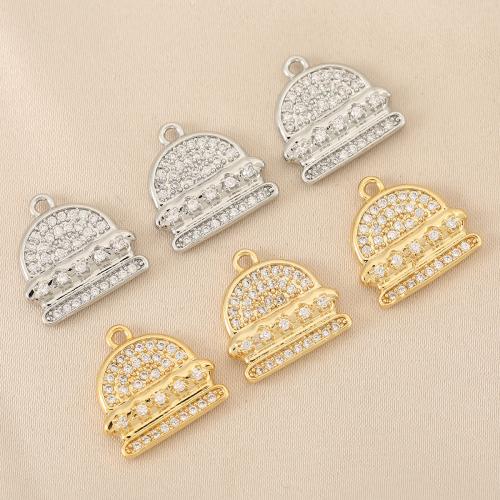 Cirkónia mikro Pave Sárgaréz Medál, galvanizált, DIY & mikro egyengetni cirkónia, több színt a választás, nikkel, ólom és kadmium mentes, 10PC-k/Bag, Által értékesített Bag