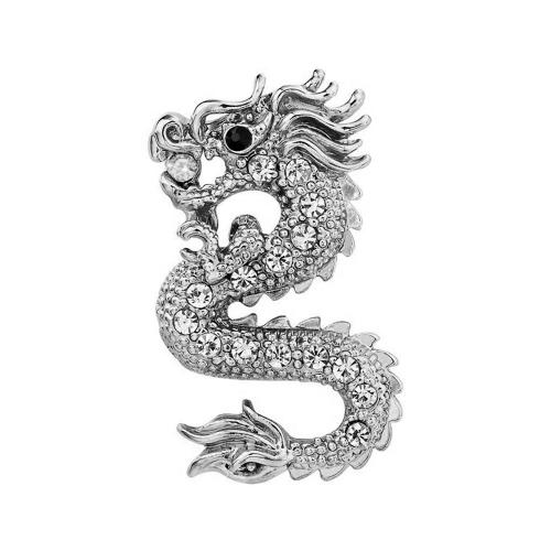Zinc Alloy Brooches Dragon plated for man & with rhinestone Sold By PC