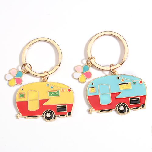 Bag Purse Charms Keyrings Keychains Zinc Alloy Car gold color plated Unisex & enamel key clasp length 30-60mm Sold By PC