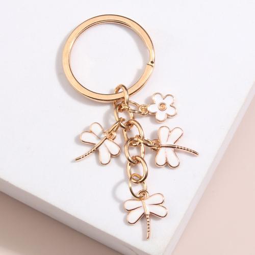 Bag Purse Charms Keyrings Keychains Zinc Alloy gold color plated Unisex & enamel & with rhinestone Sold By PC