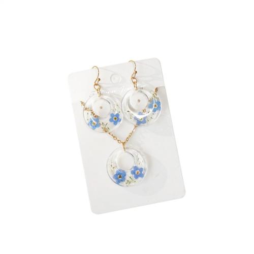 Gyanta Jewelry Set, -val Szárított virág & 304 rozsdamentes acél, epoxy matrica, különböző stílusokat a választás & a nő, Által értékesített PC