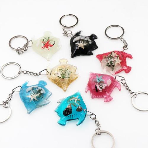 Bag Purse Charms Keyrings Keychains Resin with Zinc Alloy Fish fashion jewelry & Unisex Sold By PC